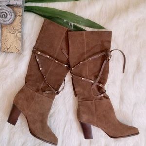 Antonio Melani Binx Studded Suede Boots NWT